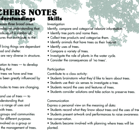Trees Teacher Notes Trees Teacher Notes