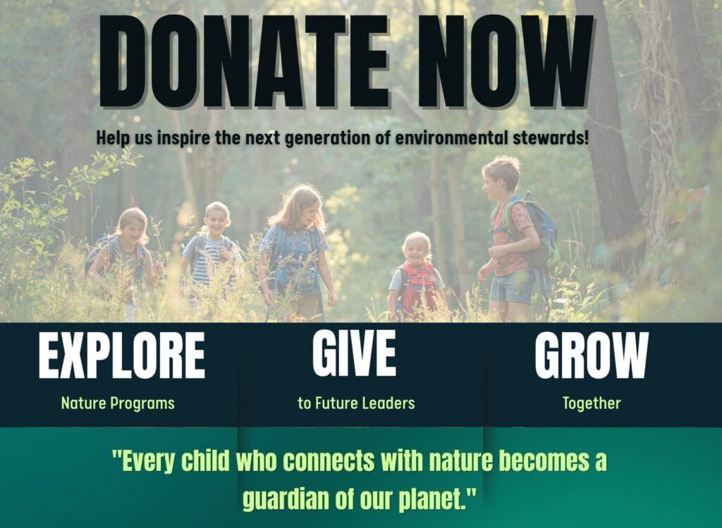 Children Exploring Nature Header with Inspiring Stewardship Text